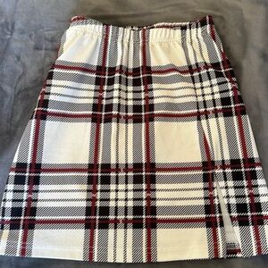 Plaid mini Skirt with slit